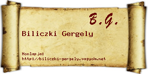 Biliczki Gergely névjegykártya