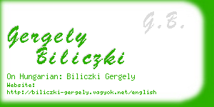 gergely biliczki business card